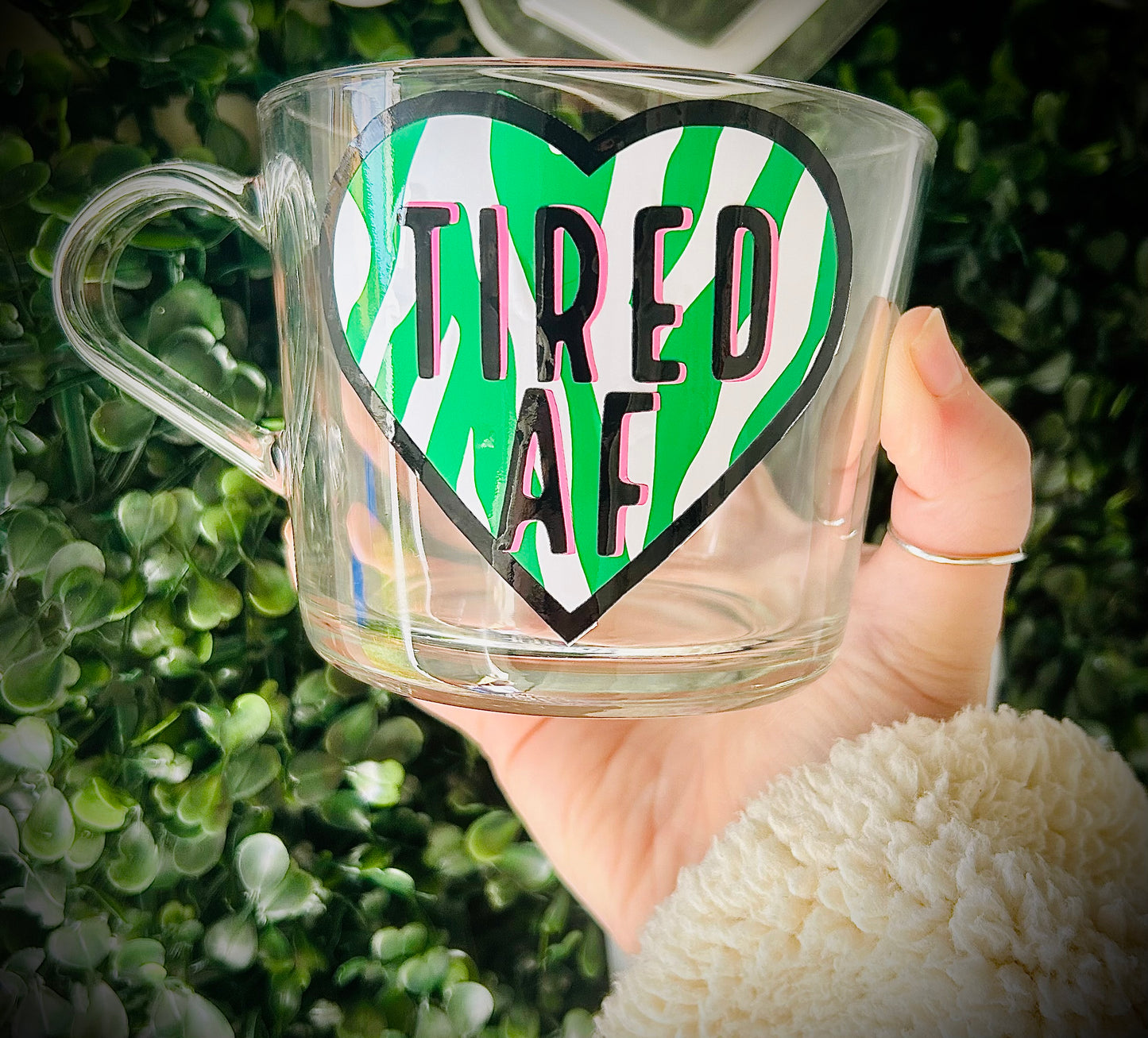 ZEBRA PRINT HEART MUG